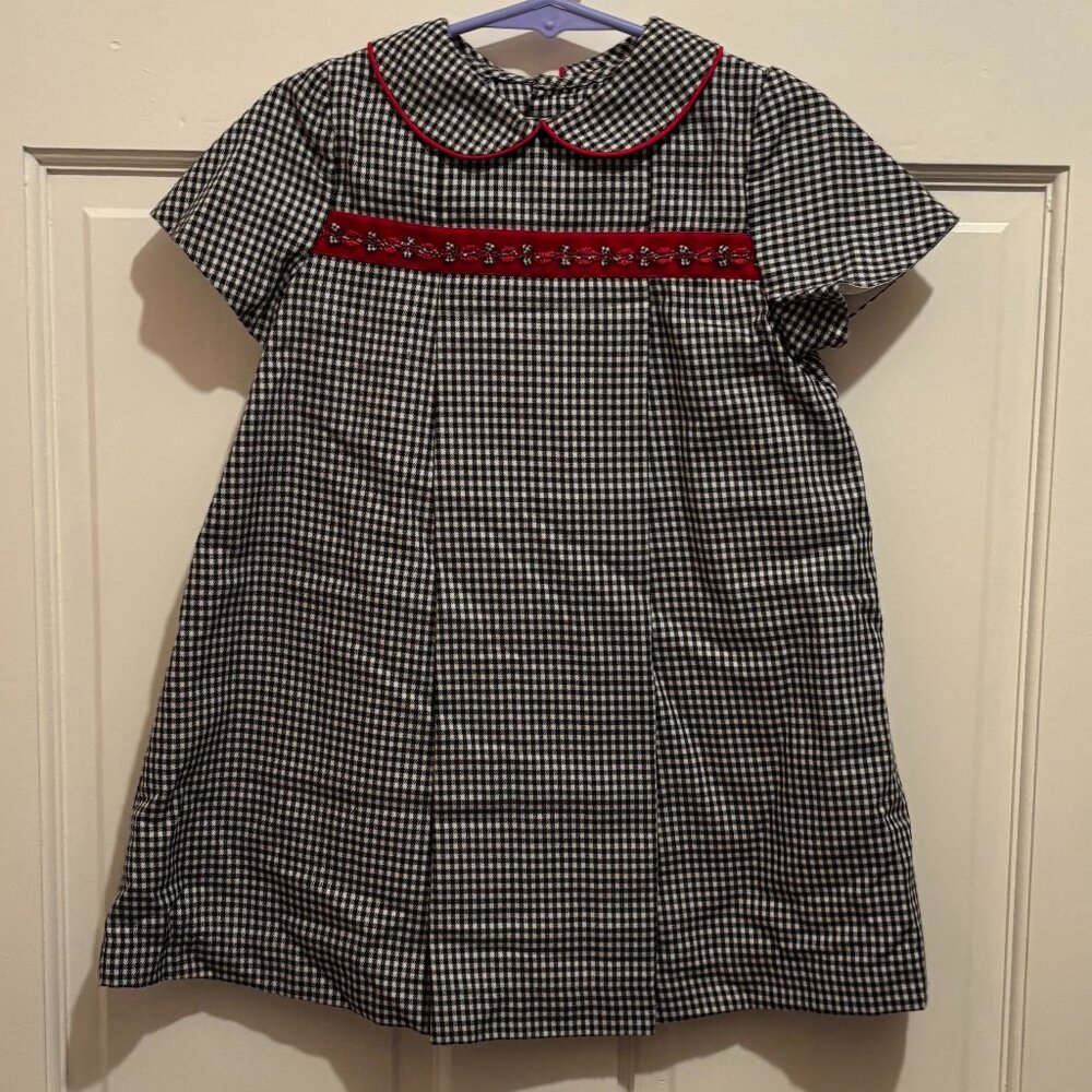 Houndstooth 2T Luli & Me dress with red piping - Picture 6 of 6